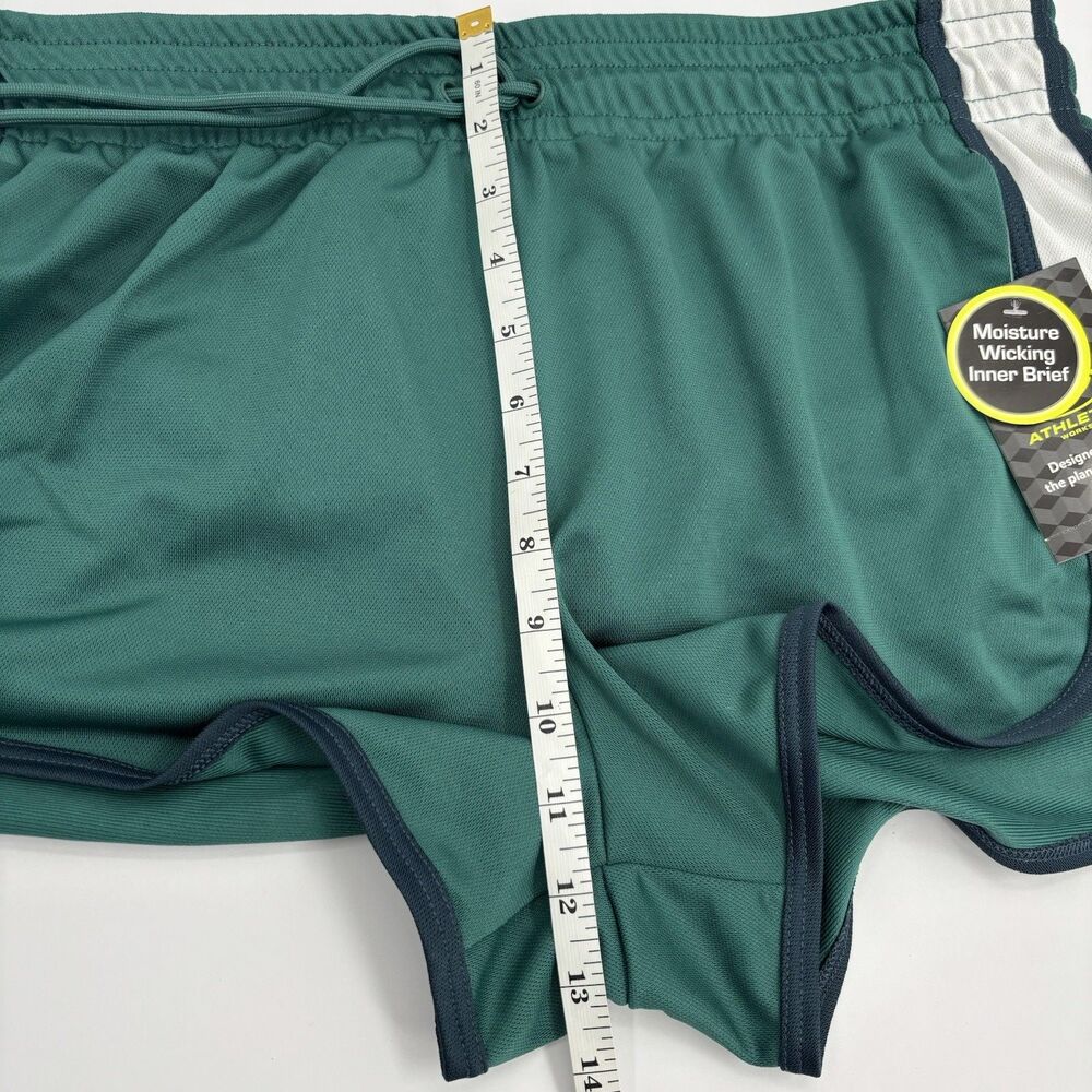 Athletic Works Womens Running Shorts Medium 8-10 Teal White Navy Gym Active - Picture 11 of 16